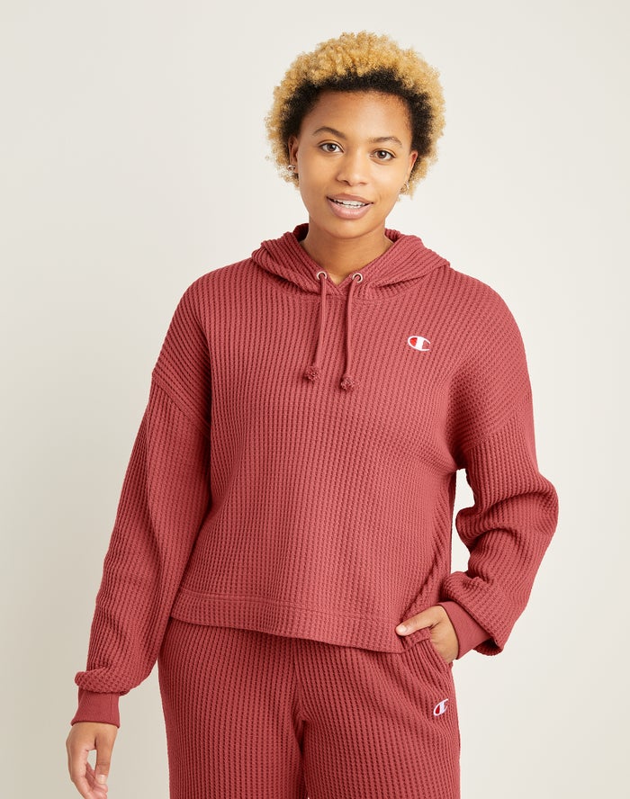 Champion Hoodie Dames - Koraal - Waffle Knit ( 348957-DAX )